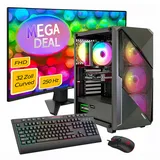 gamemax MegaDeal Striker 2740 32” Curved AMD Ryzen 7 5700X 4,6 GHz 16 GB RAM 480 GB SSD RTX 5060 Windows 11