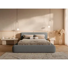 FEDVE Polsterbett Dunkelgrau, Textil, 140x200 cm, - Dunkelgrau