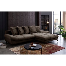 exxpo - sofa fashion Ecksofa »Olmedo, L-Form«, inklusive Bettfunktion, Bettkasten und Rückenkissen braun