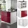 Vicco Kochinsel Fame-Line 90 x 82 x 60 cm Bordeaux-Rot/Weiß