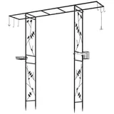 COSTWAY Rosenbogen, 1 St., Torbogen Metall, Gartenbogen mit Vogelfutterstation, 212x40x213 cm schwarz