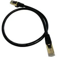 Vago-Tools CAT7 Patchkabel Netzwerkkabel schwarz 1m rund