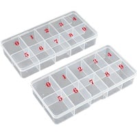 Nagelspitzen-Box Leere Nagelspitzen-Organizer Aufbewahrung Fingernagel-Box RäUme Aufbewahrungsbox BehäLter Nagelbox Gitterbox