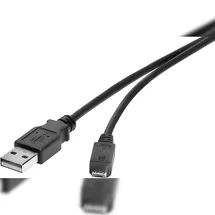 Renkforce USB 2.0 USB-A Stecker, USB-Micro-B Stecker 3.00 m Schwarz vergoldete Steckkontakte RF-4724427