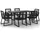 vidaXL PVC-Rattan Garten-Essgruppe 7-tlg. schwarz 3156549