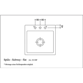 Villeroy & Boch Subway 50 S flat crema + Handbetätigung
