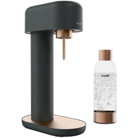 Mysoda: Ruby 2 Wassersprudler aus Aluminium (ohne CO2-Zylinder) mit 1L Premium Wasserflasche - Schwarz-Kupfer