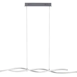 LED Pendelleuchte, stahlfarben, Wellen-Form, inkl. Dimmfunktion, modern