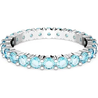 Swarovski Damenring Matrix Ring, Rundschliff, Blau, Rhodiniert - 58
