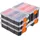 Relaxdays Sortierbox 4er Set 49 Fächer orange, schwarz, transparent