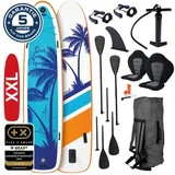 BRAST SUP Board Family | Aufblasbares Stand up Paddle Set XXL | 370x87x15cm bis 250kg | 7 Designs | inkl. Zubehör 2X Kajak-Sitz 2X Fußschlaufe 2X...