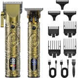 Profi Haarschneidemaschine Set, Detailer Haarschneider Rasierer Herren Elektrisch, Haartrimmer Barttrimmer Konturenschneider T Blade Trimmer für Männer mit 7 Kamm und LCD Anzeige,Vatertagsgeschenk.