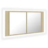 vidaXL Spiegelschrank 90 cm sonoma-eiche