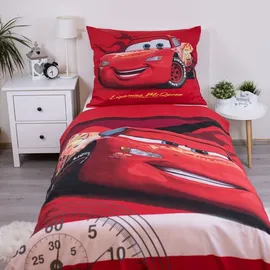 Jerry Fabrics Cars Baumwolle Rot 140 x 200 cm + 70 x 90 cm