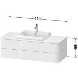 Duravit Waschtischunterschrank 2 Schubkästen 130 x 40,8 cm Grau