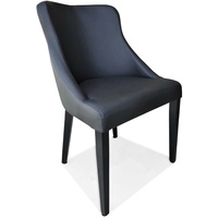 Schwarzes Echtleder Stühle TOLO Esszimmer Sessel Echt Leder Stuhl Lederstühle