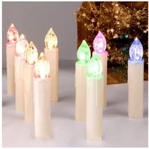CCLIFE TÜV GS LED Weihnachtskerzen Kabellos RGB Kerzen Bunt Weihnachtsbaumkerzen Christbaumkerzen mit Fernbedienung Timer Kerzenlichter, Farbe:Weiss, Größe:30er