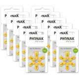 Phonak Hörgerätebatterien - P10 gelb PR70 - (60er Pack / 10x 6er Blister)