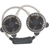 Tragbarer Nackenventilator Mit Zwei Köpfen, Flexibel, Usb-aufladbar, Freihändig, Mini-hängeventilator Für Büro Und Reisen, Weiß