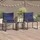 vidaXL Gartenlounge Set 7-tlg. Grau/Marineblau