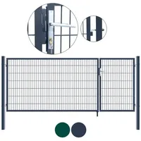Home Deluxe Doppelflügel Gartentor 350 x 200 cm Grün/Metall