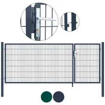 Home Deluxe Doppelflügel Gartentor 350 x 200 cm Grün/Metall
