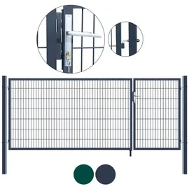Home Deluxe Doppelflügel Gartentor 350 x 200 cm Grün/Metall