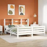 vidaXL Massivholzbett 180 x 200 cm Weiß