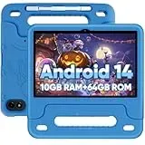 TUOHAITIME Tablet 10 Zoll Kinder Tablets, Android 14 Tablet für Kinder, Octa-Core, 10GB RAM 64GB ROM 1TB Karte erweiterbar, Elterliche Kontrolle, 6000mAh, WiFi, Bluetooth, Kleinkind Tablets (Blau)