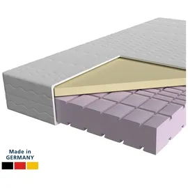 AM Qualitätsmatratzen Premium 7 Zonen Viscoschaum Matratze 90x200 H3 - Made in Germany - Oeko TEX Memory Foam Matratze 90x200-23 cm Hoch - Kaltschaummatratze 90x200 H3 mit 4cm Viscoauflage