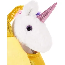 Brubaker Regenbogen Plüsch Einhorn in Handtasche - 20 cm - Plüschtier in Tasche - Stofftier Kuscheltier - Gelb