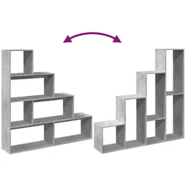 vidaXL Bücherregal 4 Etagen 29 x 143,5 x 143,5 cm Betongrau