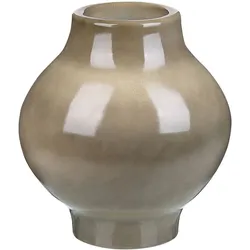 Blumenvase Rund MAGAN handgefertigt Terrakotta 31 cm Taupe