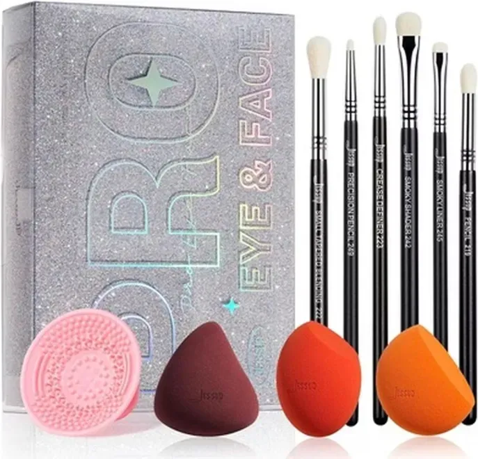 Jessup Make-up-Schwamm-Set, 3-teiliges Lidschattenpinsel-Set, 6-teiliges Make-up-Br...