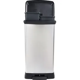 Curver Duo 23+23L Abfallbehälter mit Pedal - Silber