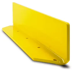 PROREGAL Anfahrschutz-Leitboard | HxBxT 15x80x10cm | Abgerundete Ecken & Gehrungsschnitt | Kunststoffbeschichteter Stahl 6mm | Gelb