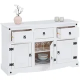 CARO-Möbel Sideboard 124 x 76 x 40 cm Weiß