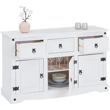 CARO-Möbel Sideboard 124 x 76 x 40 cm Weiß