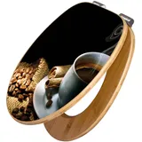 Banjado Design WC Sitz Bambus Holz Toilettendeckel Mit Absenkautomatik Klodeckel WC-Sitz Soft Close Mit Motiv Hot Coffee