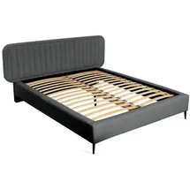 Fun Möbel Polsterbett Doppelbett Miami 140x200cm Komplettset In Stoff Now Or Never Dunkelgrau, Textil, 140x200 cm, Schlafzimmer, Betten, Polsterbetten