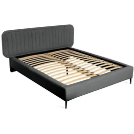 Fun Möbel Polsterbett Doppelbett Miami 140x200cm Komplettset In Stoff Now Or Never Dunkelgrau, Textil, 140x200 cm, Schlafzimmer, Betten, Polsterbetten