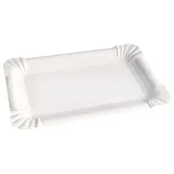 NATURESTAR Pappteller, rechteckig 41512 , 1 Packung = 250 Stück, 16,5 x 20 cm, weiß