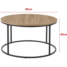 [en.casa] Kuhmoinen Schwarz Metall Ø80 cm