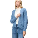 Zero Grobstrickjacke offener Style S, Middle Blue Melange | S