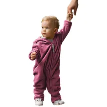 Hoppediz Overall Fleece-Overall mit Umschlagbündchen in beere | Gr.: 68-74