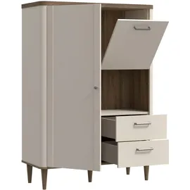 Forte Highboard 100,1 x 142,9 x 41,2 cm Beige / Valencia Eiche