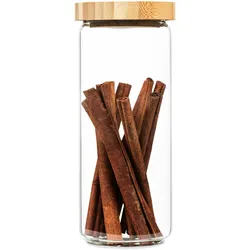 Klarstein Stapelglas mit Bambusdeckel 800 ml stapelbar luftdicht Bambus