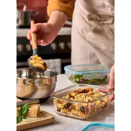 Praknu Frischhaltedose Glasbehälter weiß 1,0 l 4-teiliges Set