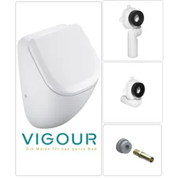 VIGOUR DERBY Urinal Zulauf verdeckt mit SoftClose Deckel und Zubehör in verschiedenen Varianten