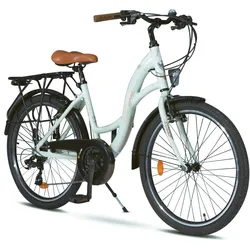 28 Zoll Alu City Bike Mädchen Fahrrad Aluminium Shimano 21Gang RH 51cm